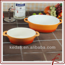 colored design ceramic soup pot set of two